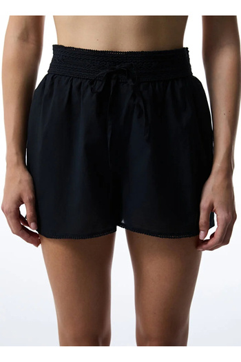 Penti Elastic Waist Regular Black Women's Shorts Plwah4U425Iy