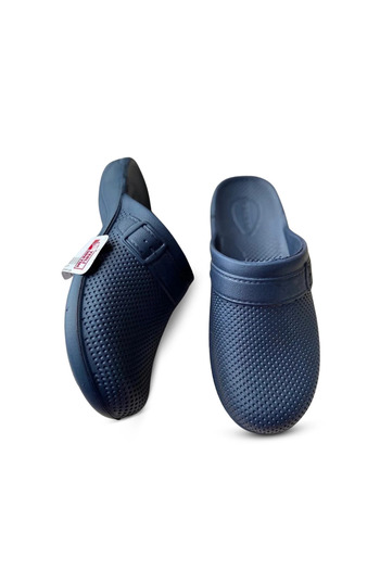 GEZER Navy Blue Light Sole Comfortable Closed Front Bathroom Balcony Garden Slippers