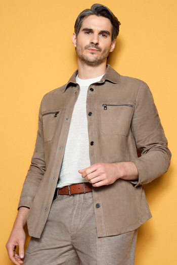 Derimod Kroos Men's Mink Suede Leather Jacket 25Sgd 656710