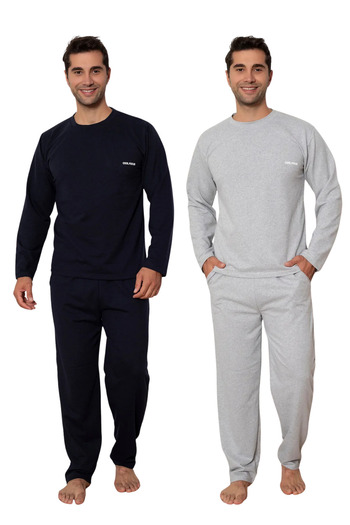 Ayans Pijama Double Thick Two Thread Pocket Men's Pajama Set