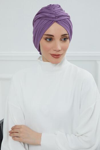 Aisha's Design Drawstring Combed Cotton Bonnet,B-1,Purple 2