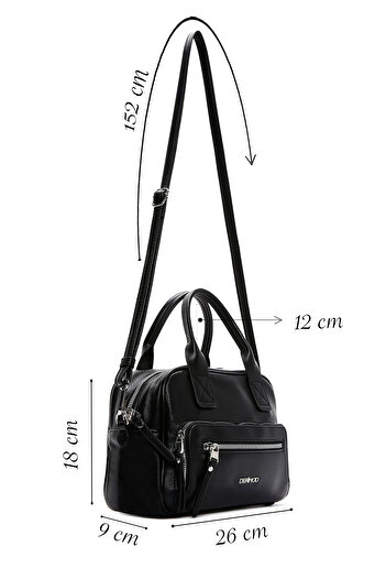 Derimod Women's Black Long Strap Shoulder Bag 25Sbd2415Ft