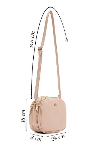 Derimod Women's Beige Long Strap Mini Crossbody Bag 25Sbd2101Ft