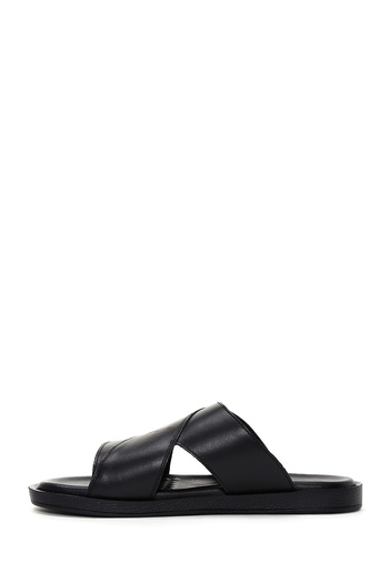 Derimod Men's Black Leather Slippers 25Sfd 625118