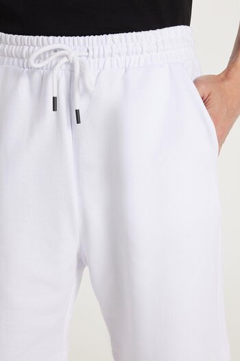 Tudors Men's Relax Fit Relaxed Fit 100% Cotton White Shorts with Lacing at the Waist