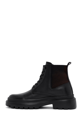 Derimod Black Leather Men's Casual Boots - Lace-up, 24WFD 681018