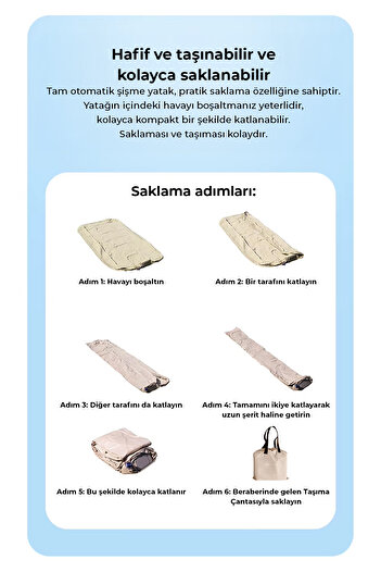ROBO Kendi kendine şişen otomatik çift kişilik yatak