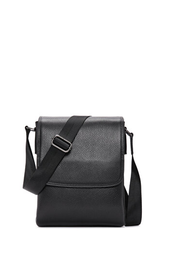Derimod Men's Black Leather Messenger Bag 22Wbd3502Ft