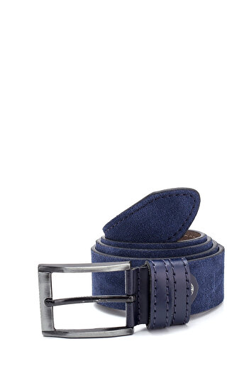 Derimod Ανδρική δερμάτινη ζώνη Navy Blue Casual 000A2D12252V3