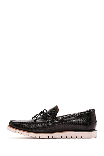 Derimod Fly Men's Black Genuine Leather Casual Penny Loafer Shoes Casual Daily Shoes 24Sfd6914Dı