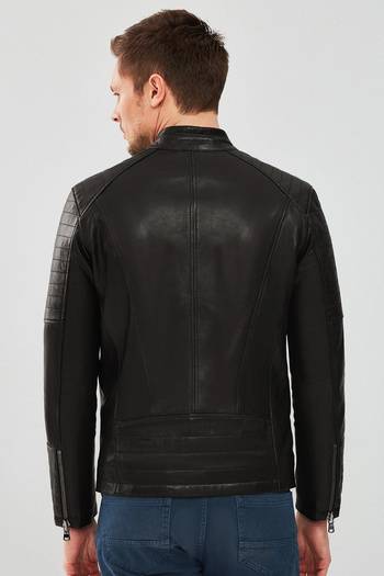 Derimod Dali Erkek Siyah Spor Deri Ceket 22SGM6348VE