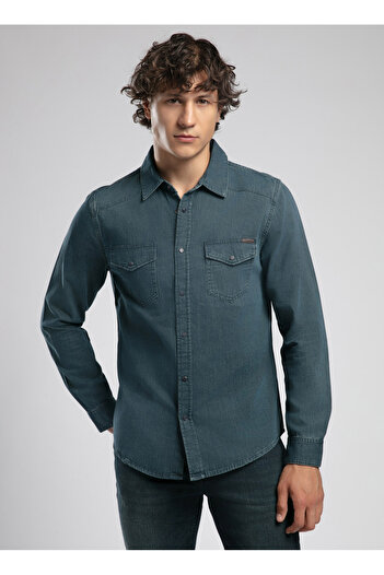 Lee Cooper Slim Fit Men's Denim Shirt 252 Lcm 141002 Worner 2 Denim