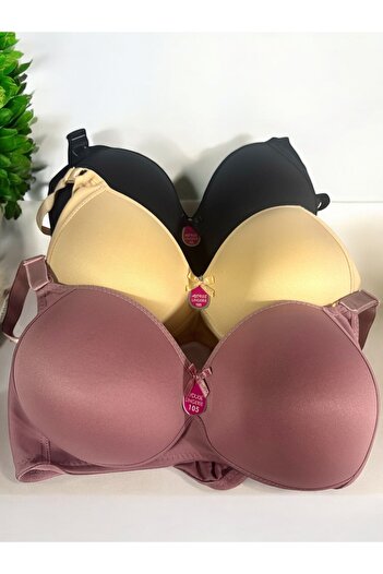 SATTENS 3,Plus Size C-Cap Wire Free Unpadded Plus Size Bra 100,105 Mother Bra Without Padding