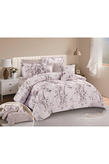 NAJMA Summer printed double bedspread with microfiber filling for a peaceful and comfortable sleep