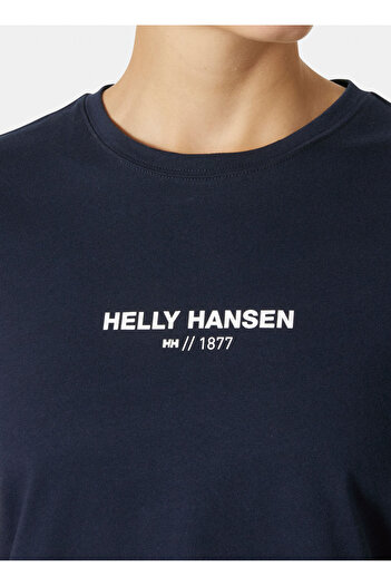 Helly Hansen Hha.54591_Helly Hansen W Core T-Shi Navy Blue Crew Neck Normal Plain Women's T-Shirt