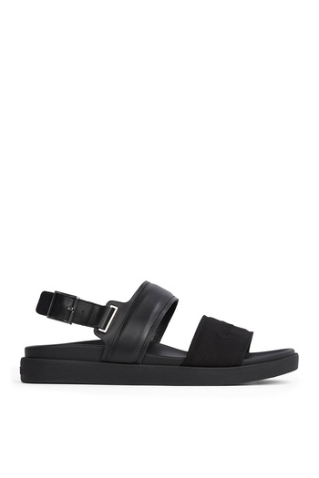 Calvin Klein Leather Black Men's Sandals Back Strap W/ Buckle Logo