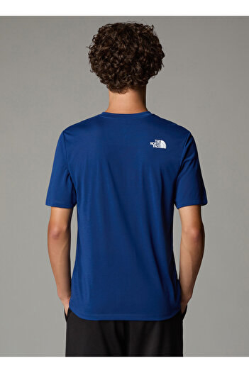 THE NORTH FACE NF0A8BQVD1R1-M FOUNDATION ABSTRACT Ανδρικό μπλουζάκι με λαιμόκοψη σε μπλε ναυτικό χρώμα, κανονική εφαρμογή, μονόχρωμο