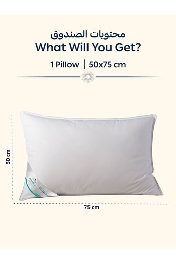 Donetella 1200 Grams 75X50 Cms Cotton Hotel Pillow - Luxury Down Alternative Filling Pack Of 1