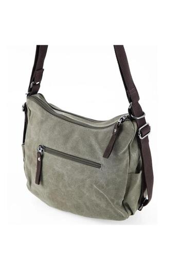 ÇÇS 31319 Two-Compartment Canvas Women's Hand and Shoulder Bag Green