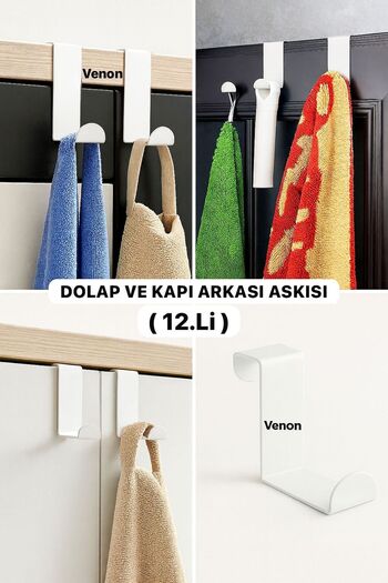 VENON 12 Pcs White Kitchen Cabinet Hanger American Door Back Hanger Metal Hanger Organizer