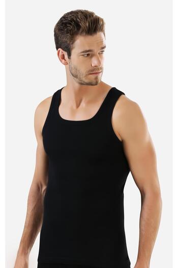 Arma Yıldız Men's Black Rib Tank Top 3 Pack 100% Cotton