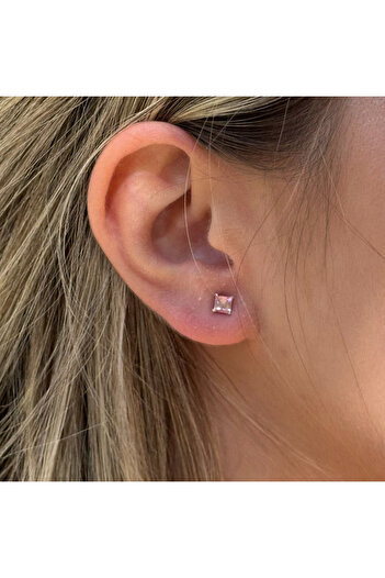 Ayla IDA Silver Earrings with Pink Crystals