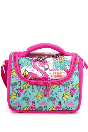Wia Turquoise Palm Flamingo Thermos Lunch Bag