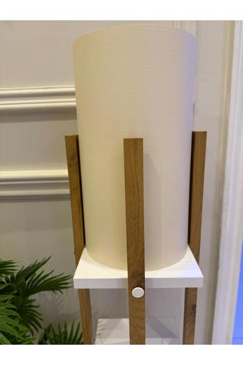 Turkish Home Floor lamp with shelves - brown and white