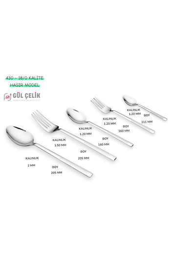 KAVEH 60 Piece 12 Person Cutlery Set Straw Model 18/0 Quality