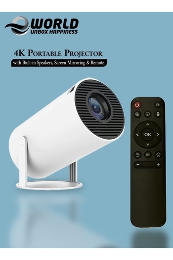 Eworld Portable 1080P Projector with Android 11, 5G WiFi, Bluetooth, 4K Support & 130" Display