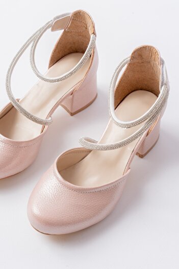 p papuccum ortopedi çocuk ayakkabıları Girls' Closed Velcro Anti-Slip Sole Heels - Evening Dress Shoes