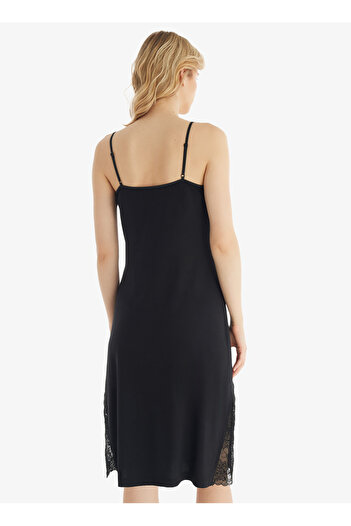 Blackspade Düz Siyah Kadın Gecelik 51801