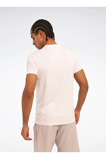Reebok LC 6756 MONAC TEE Λευκό μπλουζάκι με στρογγυλή λαιμόκοψη κανονική εφαρμογή Ανδρικό μπλουζάκι μονόχρωμο
