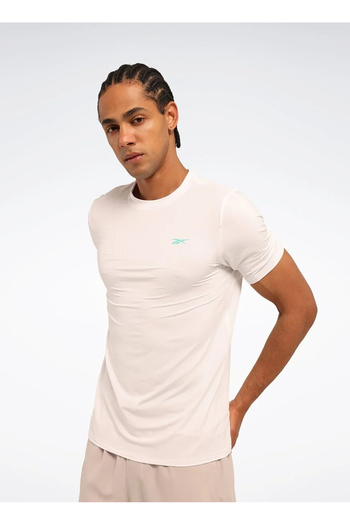 Reebok LC 6756 MONAC TEE Λευκό μπλουζάκι με στρογγυλή λαιμόκοψη κανονική εφαρμογή Ανδρικό μπλουζάκι μονόχρωμο