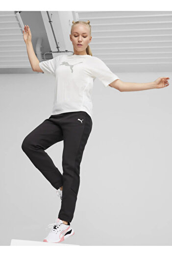 Puma 67788001 EVOSTRIPE High-Waist Pants Siyah Lastikli Bel Slim Fit Düz Kadın Eşofman Altı