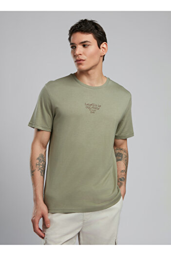 Lee Cooper Round Neck Khaki Men's T-Shirt 252 Lcm 242021 Paola Khaki