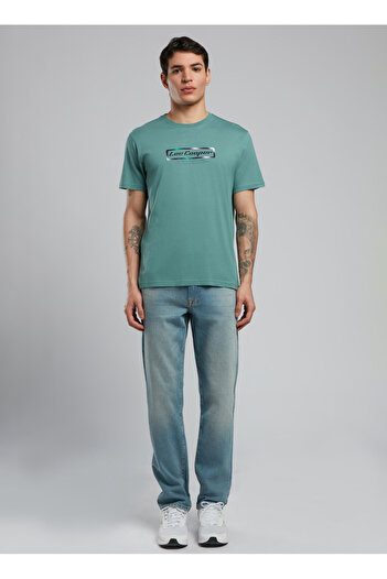 Lee Cooper Ανδρικό μπλουζάκι με στρογγυλή λαιμόκοψη 252 LCM 242033 IVO ÇAĞLA YEŞİL