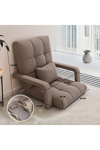 AGD Modern Comfortable Foldable Living Room Sofa for Reclining or Sitting, Cotton Sponge Filling and