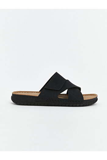 LC Waikiki Lcw Steps Black Cross Banded Velcro Men's Slippers