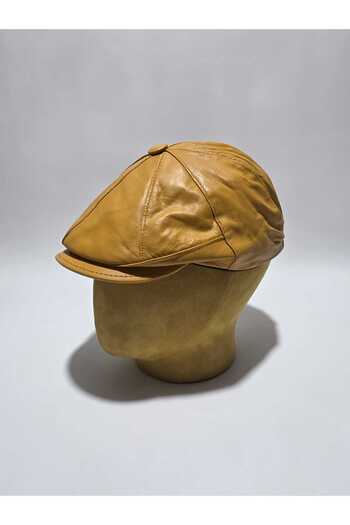 shop Genuine Leather Patchwork Cap Hat