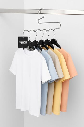 VENON 1Pc Chrome Zigzag Clothes Hanger - Prarik & Plain Holder Hanger Multipurpose Hanger