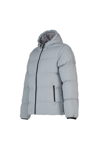 New Balance Gray Men's Hooded Collar Coat Mnj3390-Ag-Nb