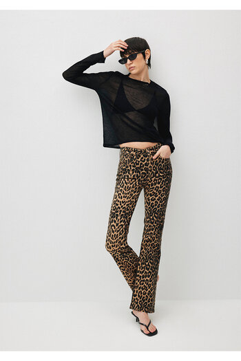 Mavi Maria Leopard Printed Jean Trousers 101225 -88485