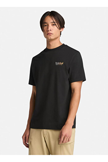 Timberland Tb0A6Dma0011-Rugged Active Gear Bac Black Crew Neck Regular Fit Printed Men's T-Shirt