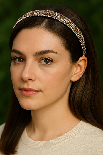 TAKIŞTIR Pink Color Stone Detailed Crown