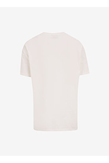 Discovery Expedition D5SM-TST3647 Kırık Beyaz Bisiklet Yaka Relaxed Baskılı Erkek T-Shirt
