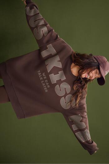 Stradivarius Smile print oversize sweatshirt