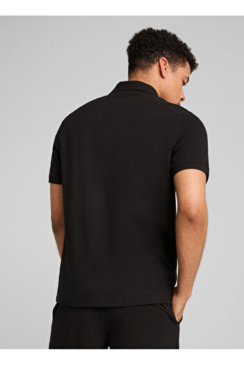 Puma 68255201 Ess No. 1 Logo Pique Polo Black Polo Collar Regular Fit Men's T-Shirt