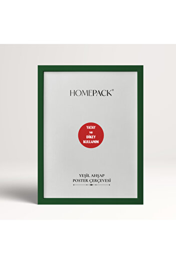 HOMEPACK 25X30 cm Green Wooden Framed Poster Frame, Blank Frame, Green-Frame-25X30