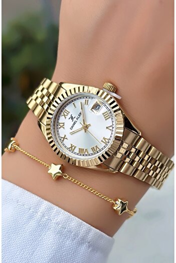 Daniel Klein Original E-Invoiced Gold Color 2 Years Warranty 3Atm Waterproof Women's Wrist Watch with Bracelet Gift
